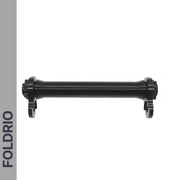 Brompton Brompton black extension rod with mounting brackets at each end, displayed on white with "FOLDRIO" on gray sidebar | Foldrio. Foldrio