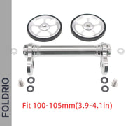 Brompton Brompton Easy Wheel & Extension Rod Set with CNC alloy wheels, screws, washers; fits 100-105mm frames | Foldrio. Foldrio