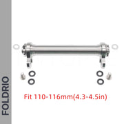 Brompton Brompton silver FOLDRIO Easy Wheel & Extension Rod Set with bolts, washers; fits 110-116mm, upgrade-ready | Foldrio. Foldrio